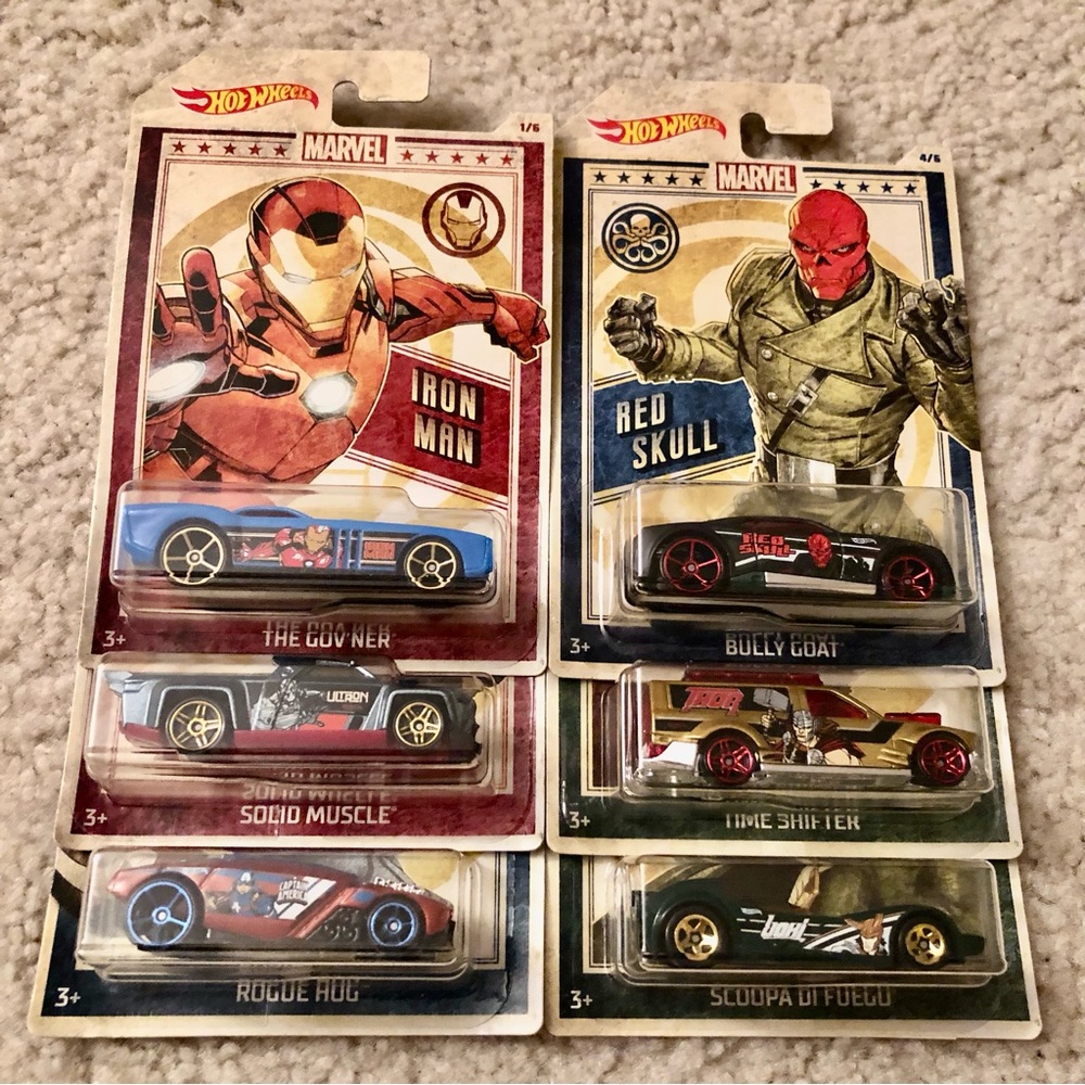 Hot Wheels Walmart Exclusive Marvel Avengers Complete Set Of 6